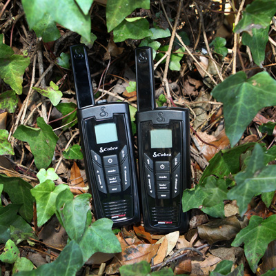 COBRA® microTALK® Walkie-Talkie 2-Way Radios - Stay in contact for up to 35 miles with this set of maximum powered walkie talkies. Includes Rewind Say-Again™ digital voice recorder, NOAA Weather and Emergency Radio, VibrAlert® silent calling, VOX hands-free operation and over 3,000 channel combinations.